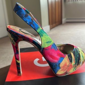 Multicolor G by Guess Slingback Heels.